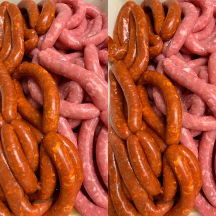Salchichas caseras de pollo rojas 1/2 kilo